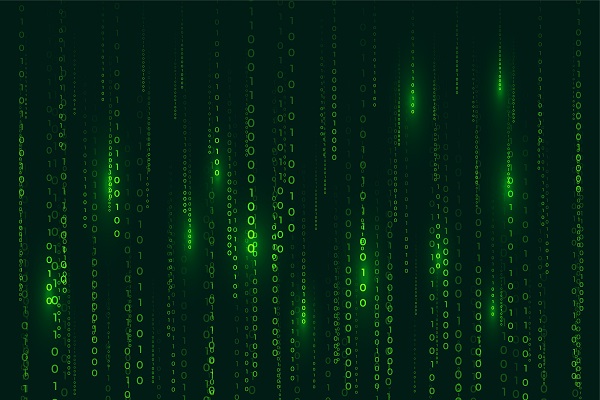 Matrix-Style Binary Code Background