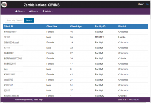 Zambia National GBVIMS Interface